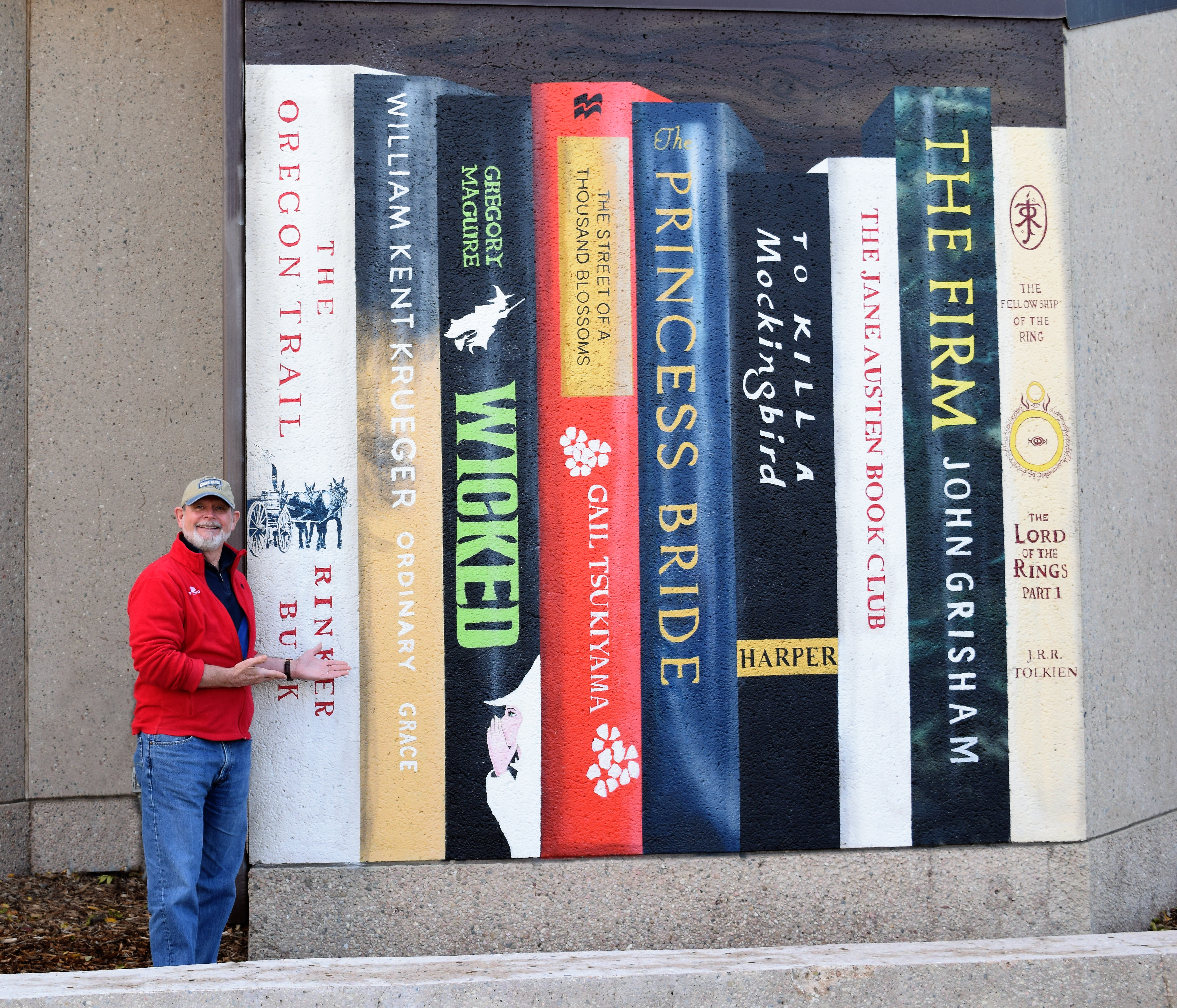 William Kent Kreuger with Library Mural 2017